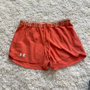 Orange Under Armour shorts